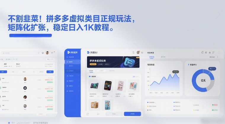 不割韭菜！拼多多虚拟类目正规玩法，矩阵化扩张，稳定日入1K教程【揭秘】|雷宸资源库