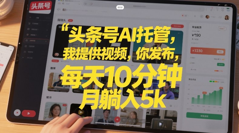 头条号AI托管，我提供视频，你发布，每天10分钟，月躺入5k+【揭秘】 - 雷宸资源库|雷宸资源库