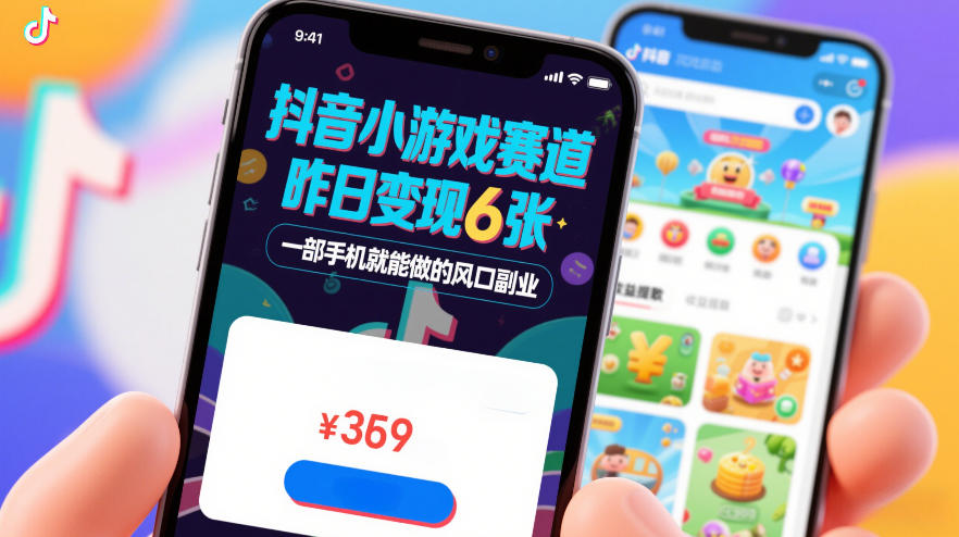 抖音小游戏赛道，昨日变现600+，零基础一部手机就能做的风口副业【揭秘】|雷宸资源库