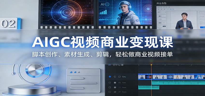 AIGC视频商业变现课：脚本创作、素材生成、剪辑，轻松做商业视频接单 - 雷宸资源库|雷宸资源库