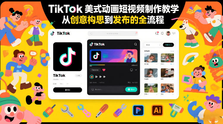 TikTok美式动画短视频制作教学，从创意构思到发布的全流程 - 雷宸资源库|雷宸资源库