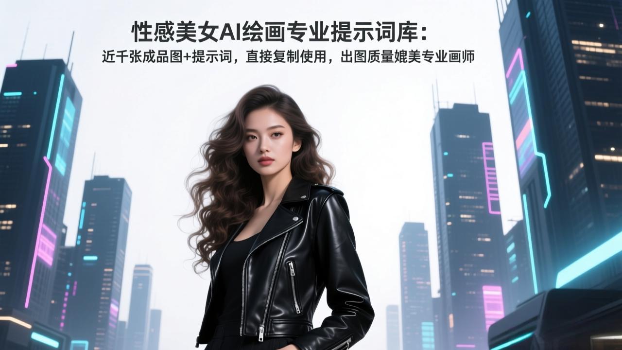 性感美女AI绘画专业提示词库：近千张成品图+提示词，直接复制使用，出图质量媲美专业画师|雷宸资源库