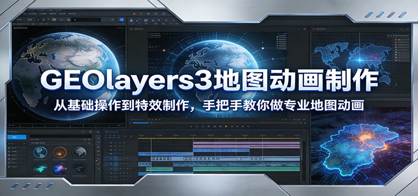 GEOlayers3地图动画制作：从基础操作到特效制作，手把手教你做专业地图动画 - 雷宸资源库|雷宸资源库