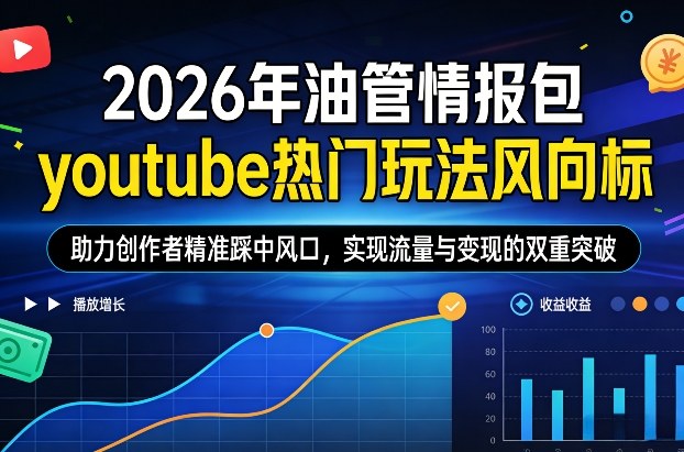 2026年油管情报包，youtube热门玩法风向标，助力创作者精准踩中风口，实现流量与变现的双重突破 - 雷宸资源库|雷宸资源库