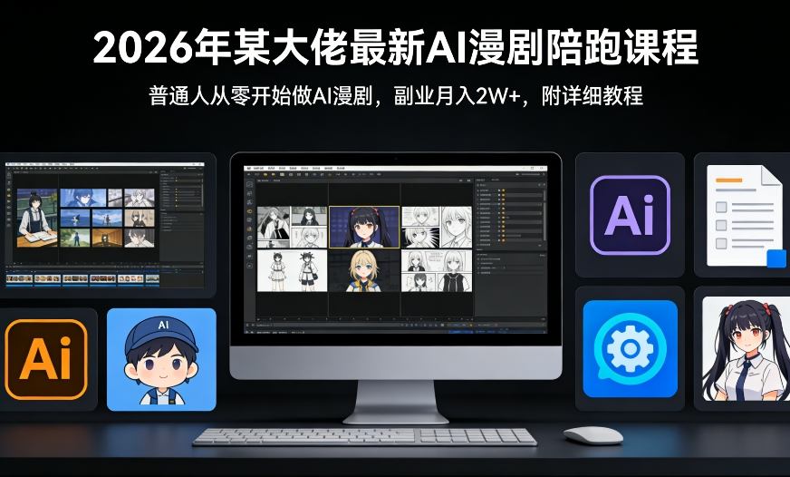 26年某大佬最新Ai漫剧陪跑课程，普通人从零开始做AI漫剧，副业月入2W+ - 雷宸资源库|雷宸资源库