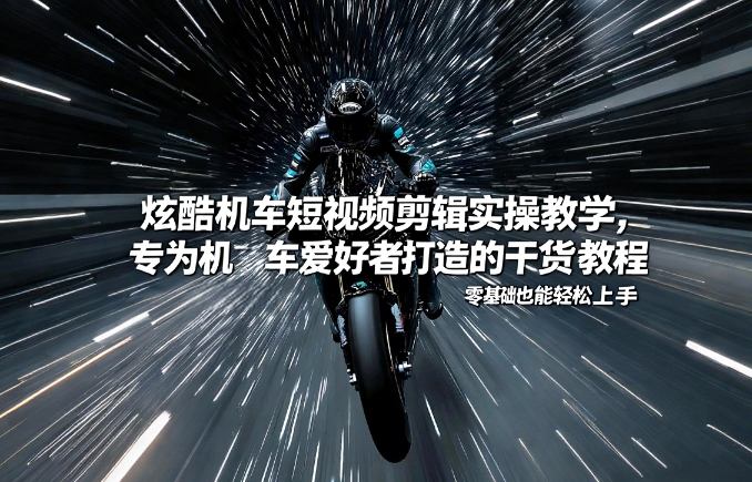 炫酷机车短视频剪辑实操教学，专为机车爱好者打造的干货教程，零基础也能轻松上手 - 雷宸资源库|雷宸资源库