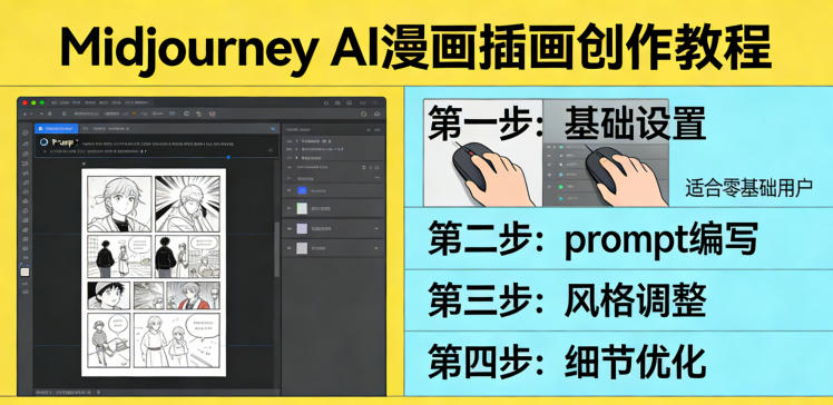 利用Midjourney AI人工智能轻松创作漫画插画教程，零基础创作完整漫画插画|雷宸资源库