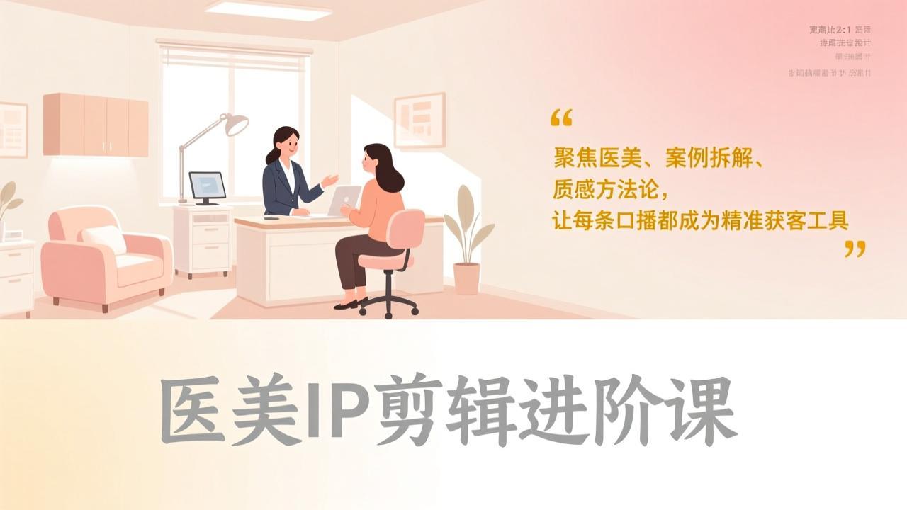 医美IP剪辑进阶课，聚焦医美、案例拆解、质感方法论，让每条口播都成为精准获客工具|雷宸资源库