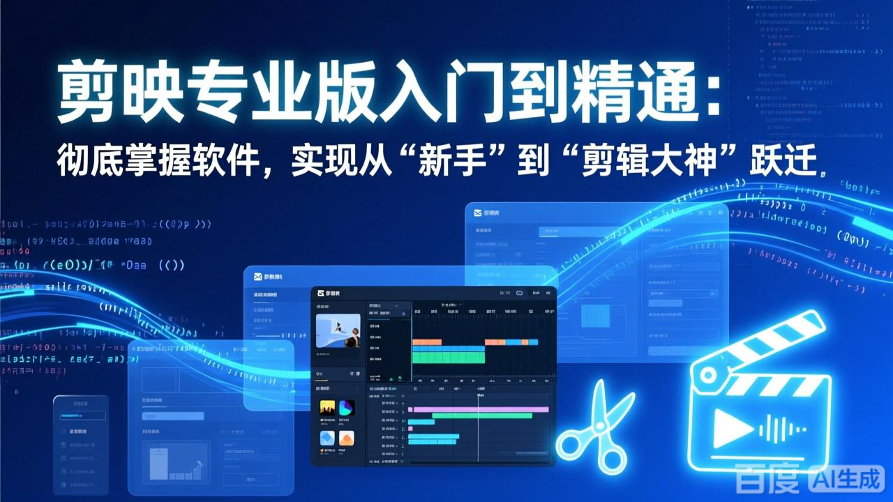 剪映专业版入门到精通：彻底掌握软件，实现从“新手”到“剪辑大神”跃迁|雷宸资源库