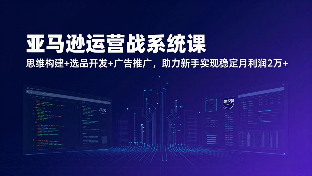 亚马逊运营实战系统课，思维构建+选品开发+广告推广，助力新手实现稳定月利润2万+(更新 - 雷宸资源库|雷宸资源库