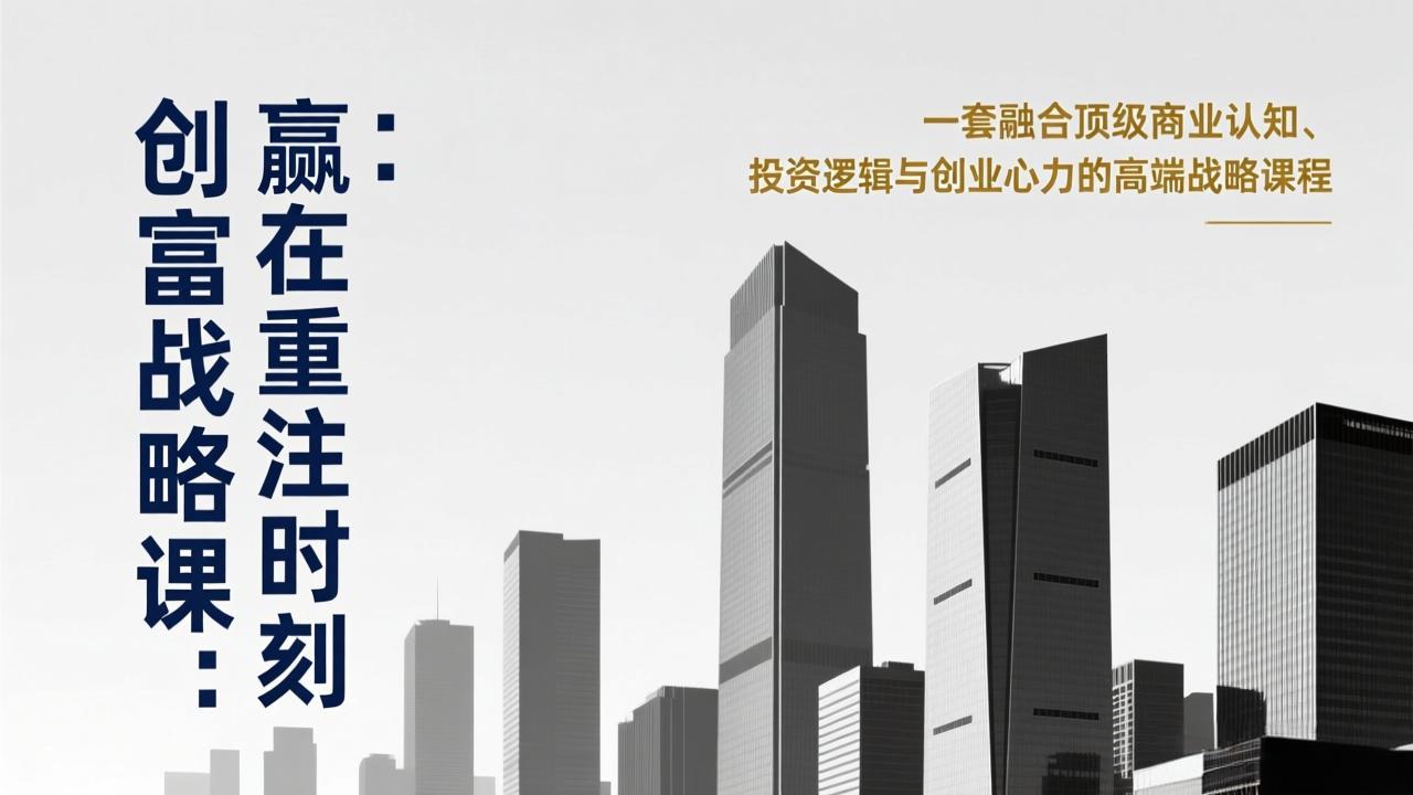 《创富战略课：赢在重注时刻》一套融合顶级商业认知、投资逻辑与创业心力的高端战略课程|雷宸资源库