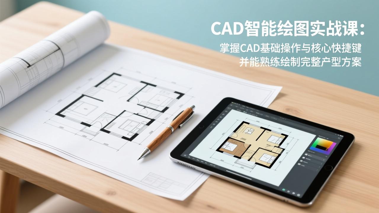 CAD智能绘图实战课：掌握CAD基础操作与核心快捷键，并能熟练绘制完整户型方案|雷宸资源库