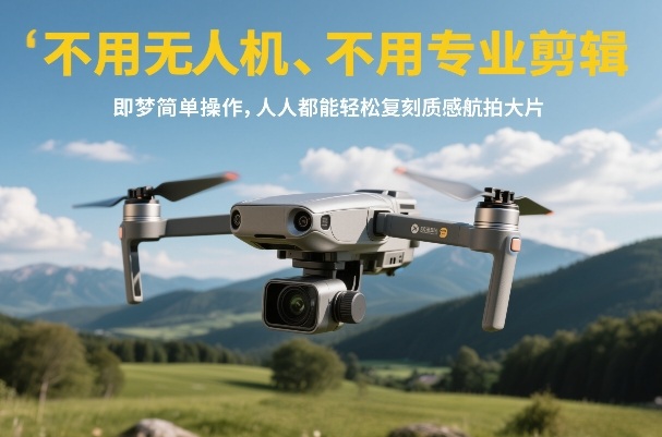 不用无人机、不用专业剪辑，即梦简单操作，人人都能轻松复刻质感航拍大片|雷宸资源库