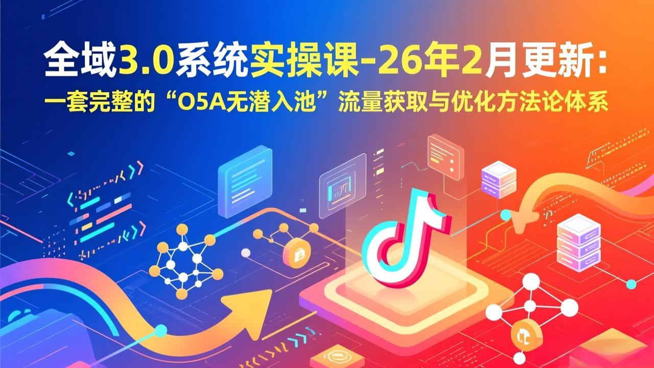 全域3.0系统实操课-26年2月更新：一套完整的“O5A无潜入池”流量获取与优化方法论体系|雷宸资源库