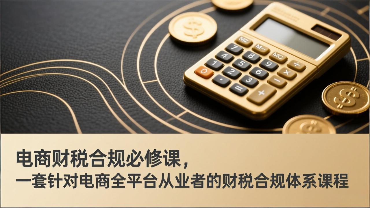 电商财税合规必修课，是一套针对电商全平台从业者的财税合规体系课程 - 雷宸资源库|雷宸资源库