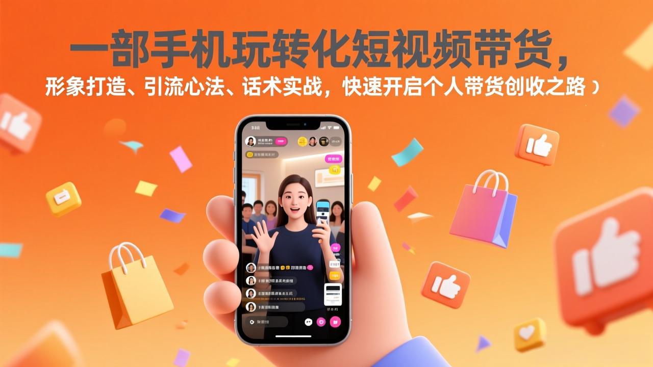 一部手机玩转化短视频带货，形象打造、引流心法、话术实战，快速开启个人带货创收之路|雷宸资源库