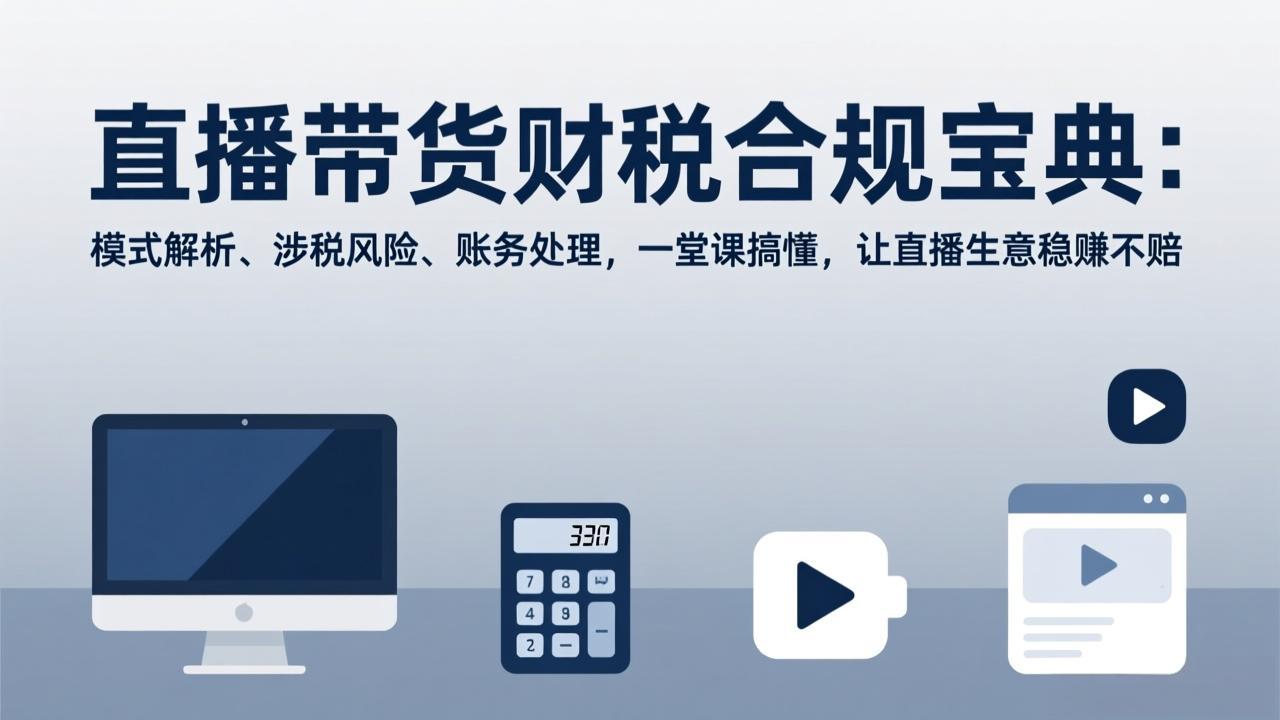 直播带货财税合规宝典：模式解析、涉税风险、账务处理，一堂课搞懂，让直播生意稳赚不赔|雷宸资源库