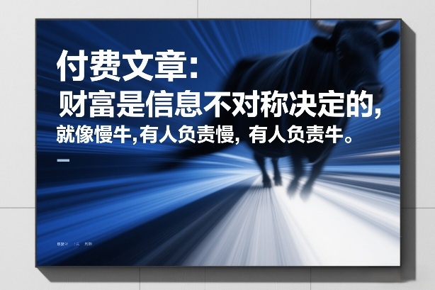 付费文章：财富是信息不对称决定的，就像慢牛，有人负责慢，有人负责牛 - 雷宸资源库|雷宸资源库