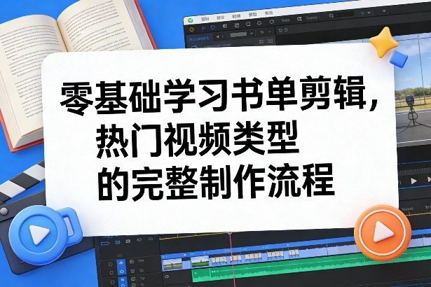 零基础学习书单剪辑，热门视频类型的完整制作流程(更新2026)|雷宸资源库