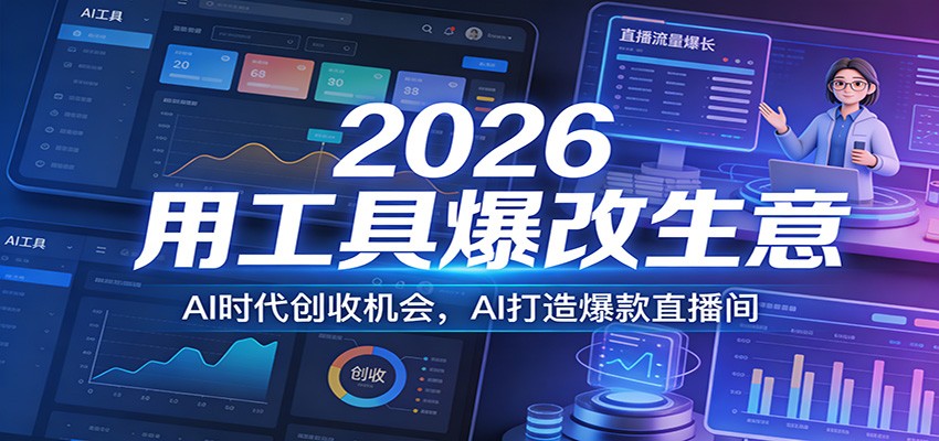 2026用工具爆改生意，AI时代创收机会，AI打造爆款直播间 - 雷宸资源库|雷宸资源库