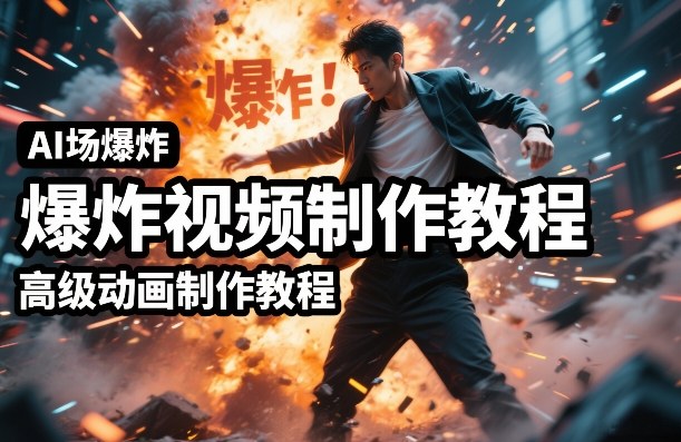 AI场景爆炸视频制作教程，利用人物实拍视频制作出高级的动画特效 - 雷宸资源库|雷宸资源库