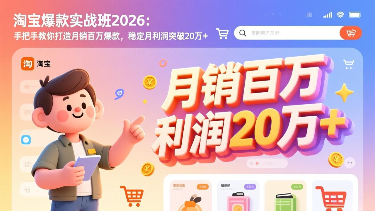 淘宝爆款实战班-2026年2月更新：手把手教你打造月销百万爆款，稳定月利润突破20万+ - 雷宸资源库|雷宸资源库