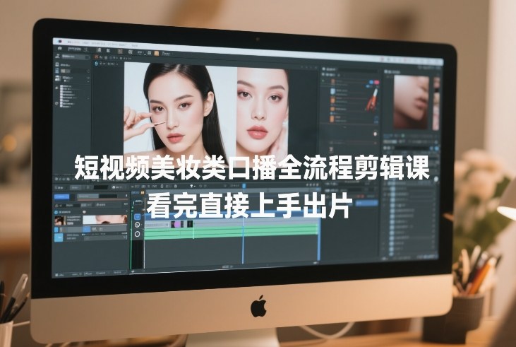 短视频美妆类口播全流程剪辑课，看完直接上手出片|雷宸资源库