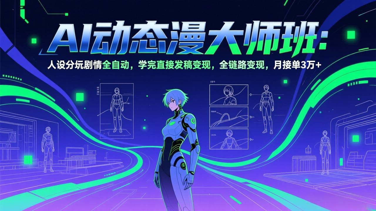 AI动态漫剧大师班：人设分镜剧情全自动，学完直接发稿变现，全链路变现，月接单3万+ - 雷宸资源库|雷宸资源库