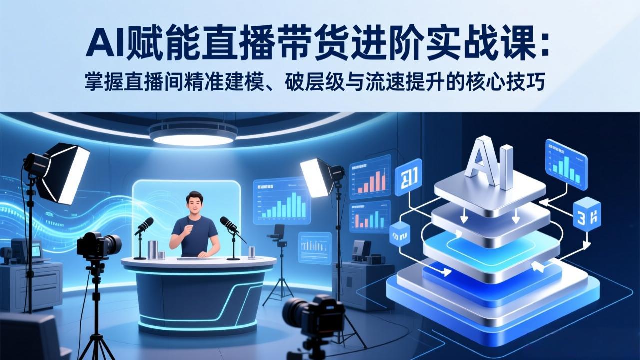 AI赋能直播带货进阶实战课：掌握直播间精准建模、破层级与流速提升的核心技巧|雷宸资源库