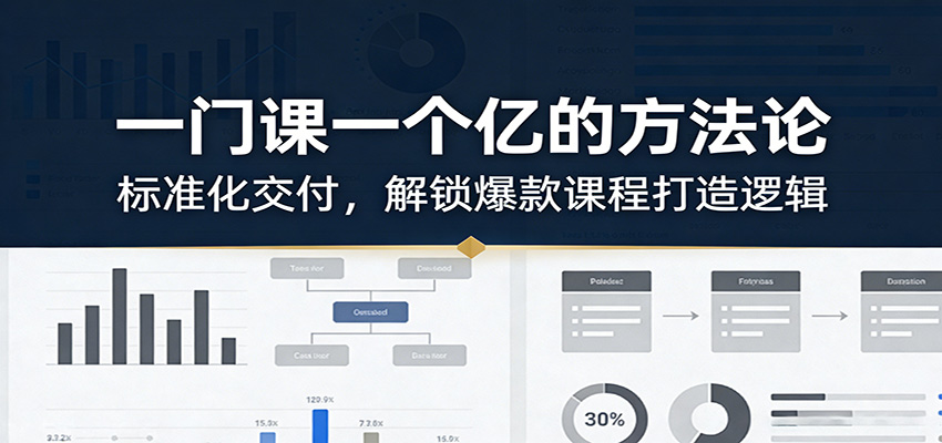 一门课一个亿的方法论：标准化交付，解锁爆款课程打造逻辑|雷宸资源库