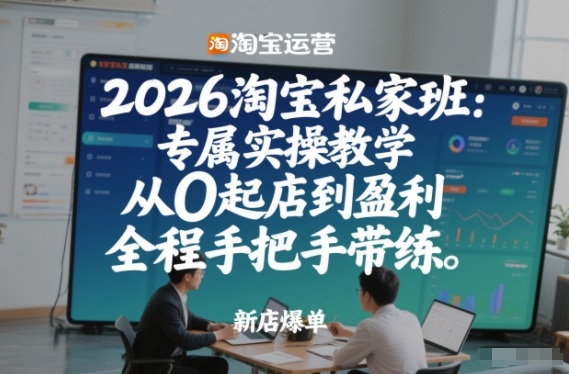 2026淘宝私家班：专属实操教学，从0起店到盈利，全程手把手带练(更新26年2月) - 雷宸资源库|雷宸资源库