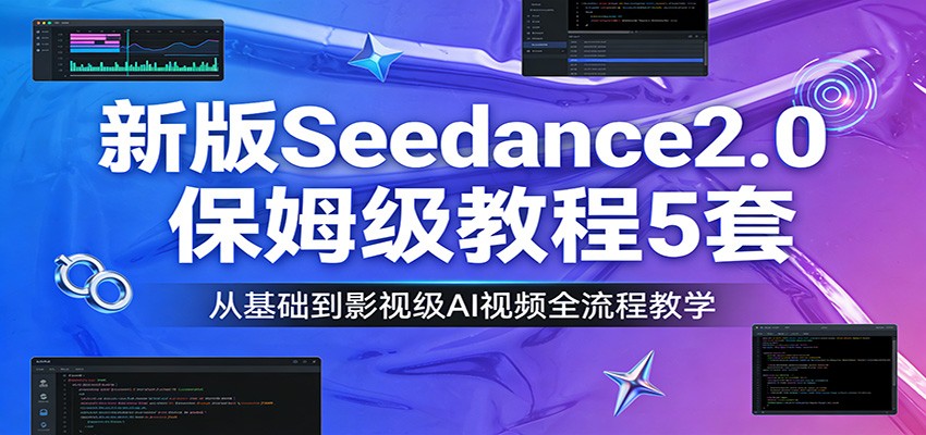 新版Seedance2.0保姆级教程5套：从基础到影视级AI视频全流程教学 - 雷宸资源库|雷宸资源库