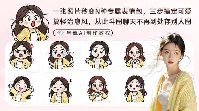 一张照片秒变N种专属表情包，三步搞定可爱搞怪治愈风，从此斗图聊天不再到处存别人图|雷宸资源库