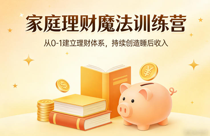 家庭理财魔法训练营，从0-1建立理财体系，持续创造睡后收入|雷宸资源库