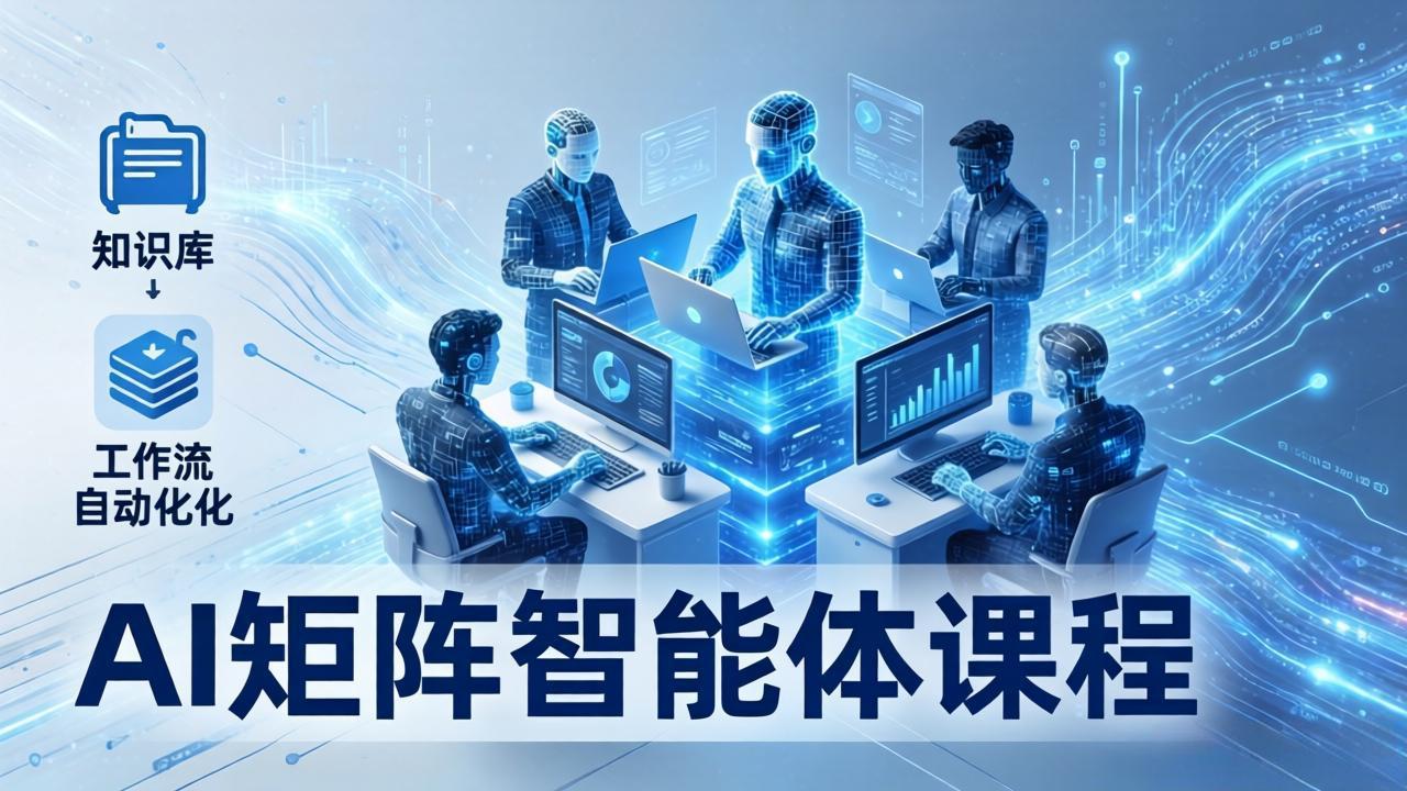 AI矩阵智能体实战：100个数字员工批量生产内容，文本知识库+工作流自动化全搞定|雷宸资源库