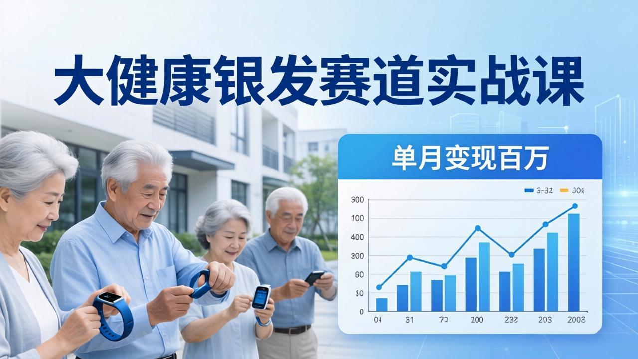 大健康银发赛道实战课：拆解视频号线索型 IP 单月变现百万逻辑，教你精准获客高效变现|雷宸资源库