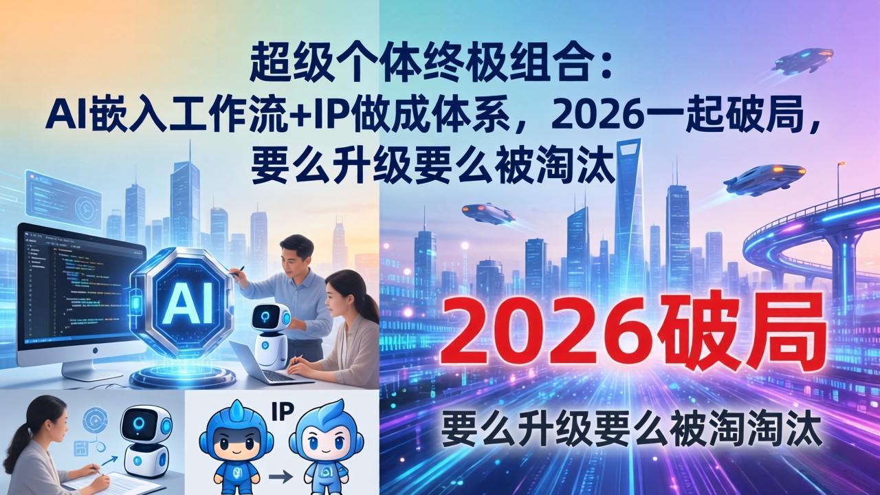 超级个体终极组合：AI嵌入工作流+IP做成体系，2026一起破局，要么升级要么被淘汰|雷宸资源库