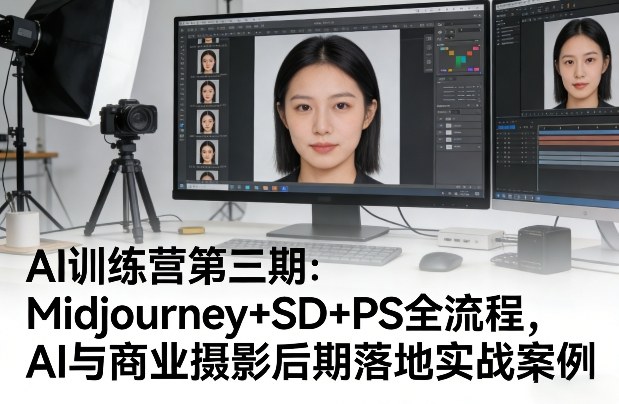 AI训练营第三期：Midjourney+SD+PS全流程，AI与商业摄影后期落地实战案例|雷宸资源库