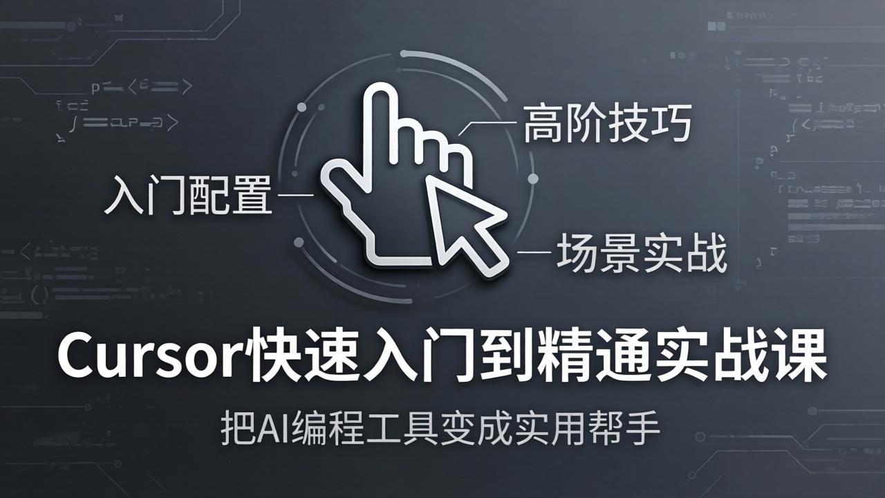 Cursor快速入门到精通实战课：入门配置+高阶技巧+场景实战，把AI编程工具变成实用帮手 - 雷宸资源库|雷宸资源库