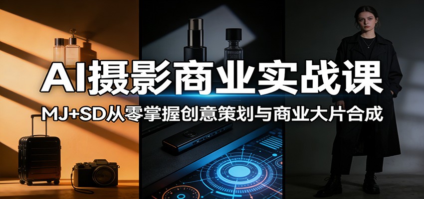 AI摄影商业实战课：MJ+SD从零掌握创意策划与商业大片合成|雷宸资源库