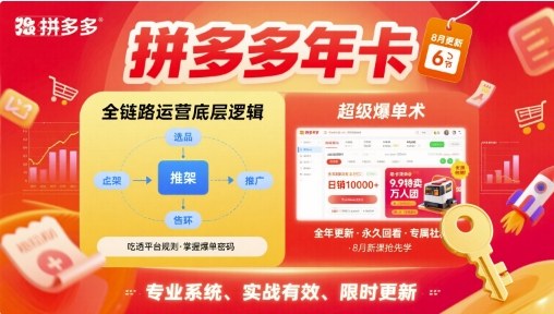 拼多多年卡，拼多多全链路运营底层逻辑，超级爆单术【更新26年3月29日】|雷宸资源库
