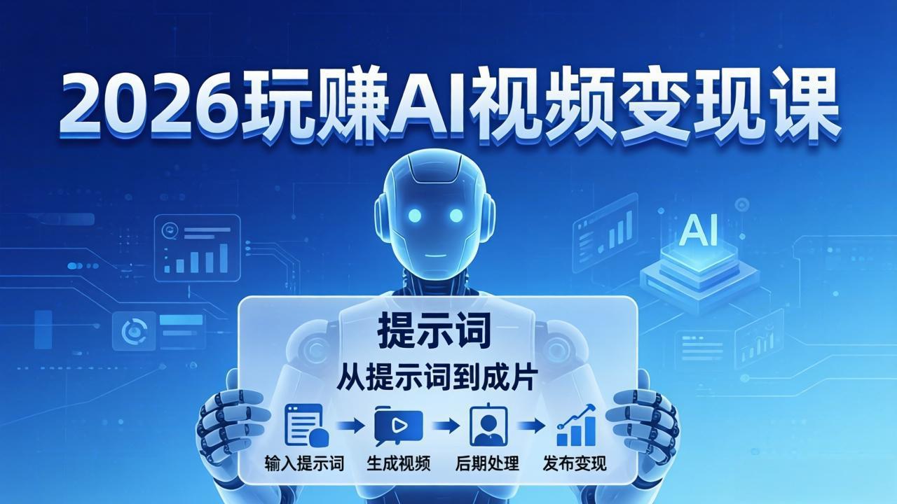 2026玩赚AI视频变现课：掌握 AI 视频全流程技能，从提示词到成片高效产出|雷宸资源库