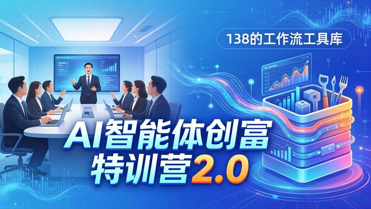 AI智能体创富训练营2.0：3天闭门直播+视频课+工具库，从0到1搭建智能体附138个工作流 - 雷宸资源库|雷宸资源库