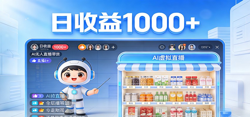 不用露脸不用说话，24小时自动卖货赚钱，全天自动直播，收益看得见|雷宸资源库