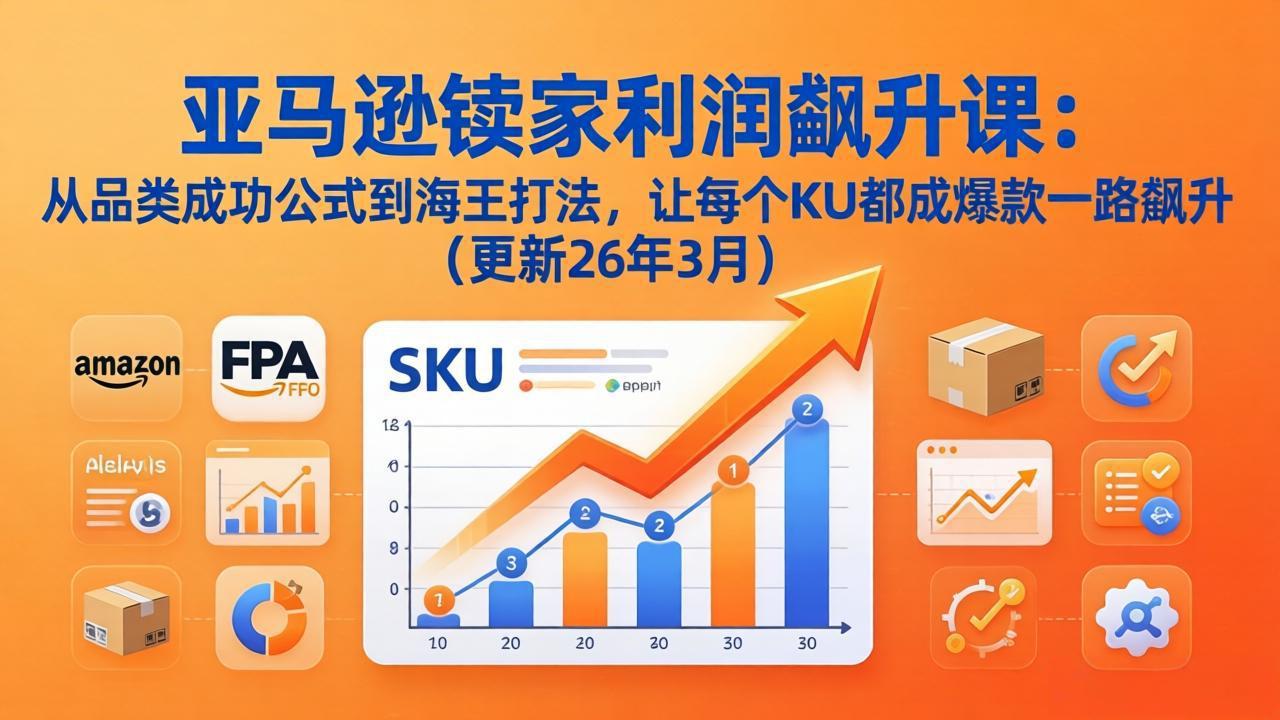 亚马逊卖家利润飙升课：从品类成功公式到海王打法，让每个SKU都成爆款一路飙升(更新26年3月|雷宸资源库