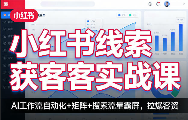 小红书线索获客实战课，AI工作流自动化+矩阵+搜索流量霸屏，拉爆客资 - 雷宸资源库|雷宸资源库