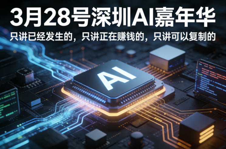 3月28号深圳AI嘉年华，只讲已经发生的，只讲正在賺钱的，只讲可以复制的|雷宸资源库