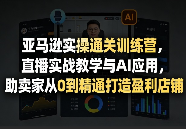 亚马逊实操通关训练营，直播实战教学与AI应用，助卖家从0到精通打造盈利店铺(更新4月2日) - 雷宸资源库|雷宸资源库