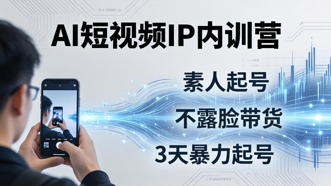 2026AI短视频IP内训营：从素人起号到不露脸带货，3天暴力起号全流程拆解 - 雷宸资源库|雷宸资源库