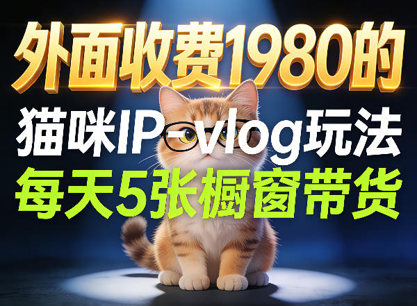 宠物赛道猫咪IP-vlog玩法，26条视频涨粉29W，每天5张橱窗带货拆解|雷宸资源库